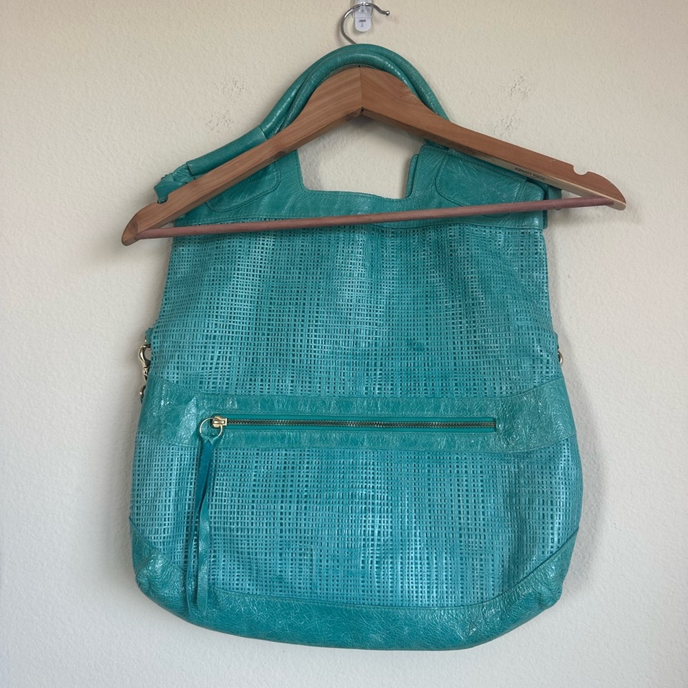 Foley & Corinna Mid City Turquoise Leather Convertible Bag - Picture 10 of 14